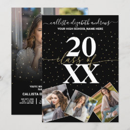 Guld Glitter Konfetti-klass i fototillfoto från St Inbjudningar