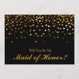 Guld Glitter Konfetti Maid of honor Inbjudningar