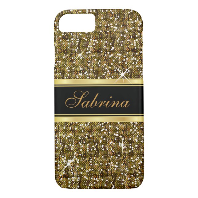Guld-Glitter-konfetti med Guld-innehåll Case-Mate iPhone Skal (Baksida)
