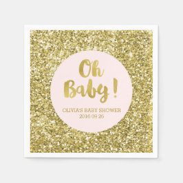 Guld Glitter-konfetti Oh Baby babyskor Pappersservett