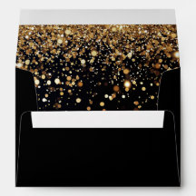 Guld Glitter Konfetti Svart Glam Modern Festlighet