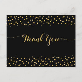 Guld Glitter Konfetti Tack Vykort