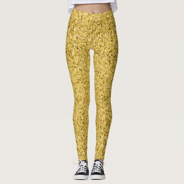 Guld Glitter konfetti-utglassning Leggings (Framsida)