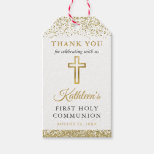 Guld Glitter Kor Kommunice Tack, första Heligan Presentetikett