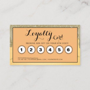 Guld Glitter-körkort Hair Beauty Salon Loyaly Card Visitkort
