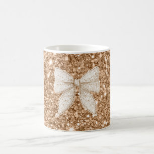 Guld Glitter Kräm Falskt Spetsig Slinga Kaffemugg