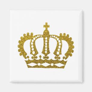 Guld Glitter Krona Magnet