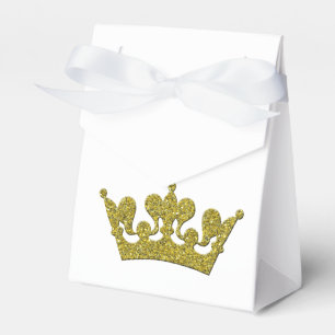 Guld Glitter Krona Prinsessa Kunglig Festlådor Presentaskar