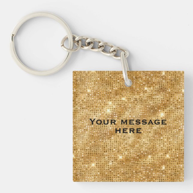 Guld Glitter lägger till din egen text (Framsidan)