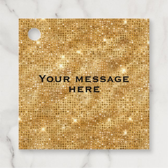 Guld Glitter lägger till din egen text Gåvor Etiketter (Framsida)