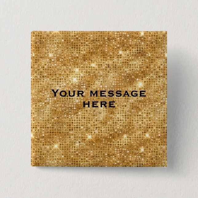 Guld Glitter lägger till din egen text Knapp (Framsida)