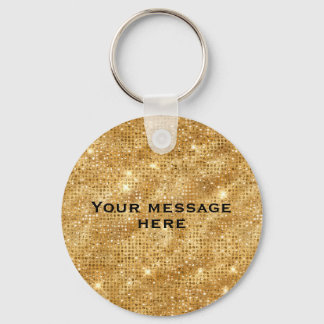 Guld Glitter lägger till din egen text Nyckelring