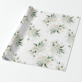 Guld Glitter Lämnar Greenery Elegant Dreamy Presentpapper