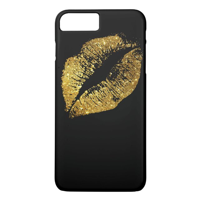 Guld Glitter Läppar #3 Case-Mate iPhone Skal (Baksida)