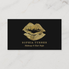 Guld Glitter Läppar Makeup Artist Visitkort