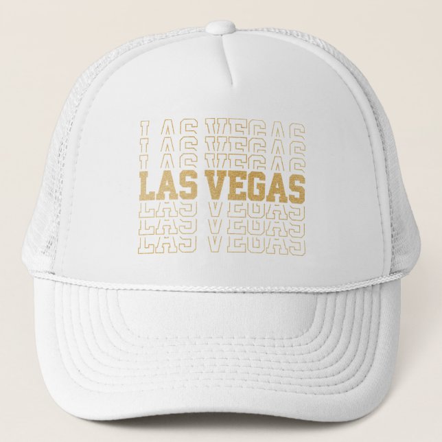 Guld Glitter Las Vegas Keps (Framsida)
