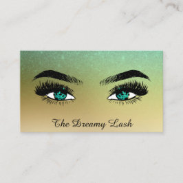 *~* Guld Glitter Lash QR Brows Extensions Visitkort