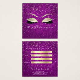 Guld Glitter Lash Rosa Makeup Fyrkantigt Visitkort