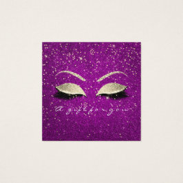 Guld Glitter Lash Rosa Makeup Fyrkantigt Visitkort
