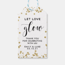 Guld Glitter Låt Kärlek glänsa bröllopslingan till