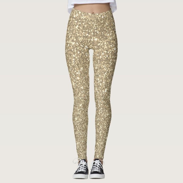 guld- "glitter" - leggings (Framsida)