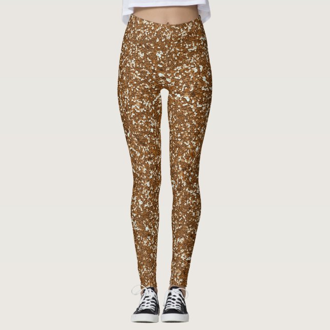 Guld Glitter Leggings (Framsida)