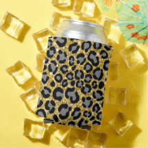 Guld Glitter Leopard Mönster Girly Cheetah Skriv u