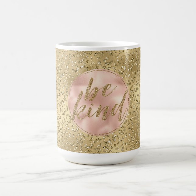 Guld Glitter Leopard Skriv ut  Ro på papper     Kaffemugg (Center)
