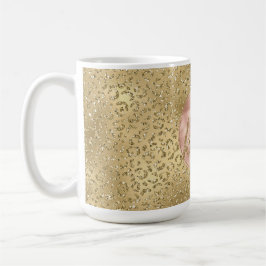 Guld Glitter Leopard Skriv ut  Ro på papper     Kaffemugg