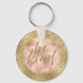 Guld Glitter Leopard Skriv ut Ro på papper Nyckelring