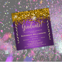 Guld Glitter Lila Studentfest