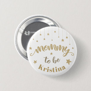 Guld Glitter Lilla Stjärna Baby Shower Blivande Ma Knapp