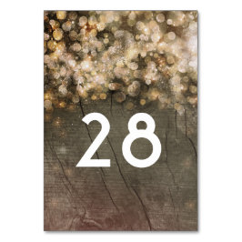 Guld Glitter Ljus Rustic Wood Barn Bröllop Bordsnummer