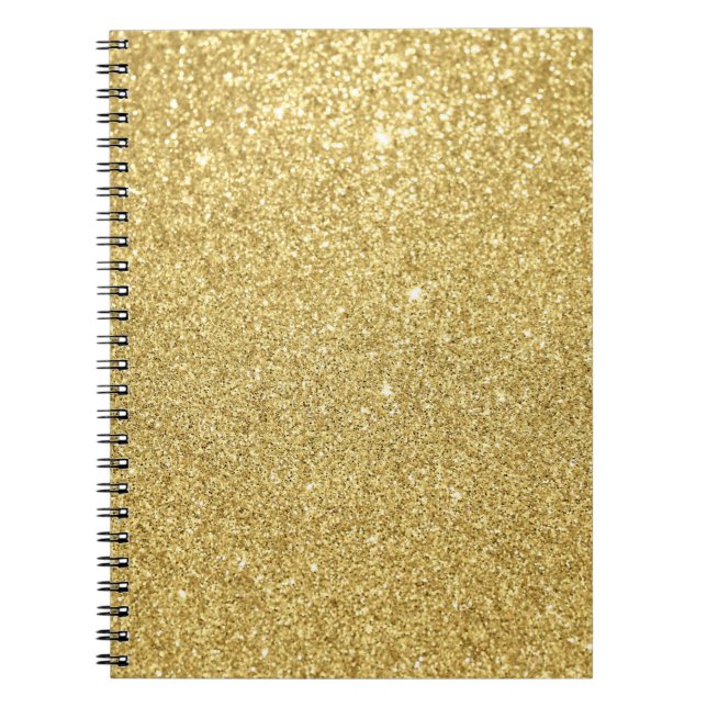 Guld glitter, luxuriös, mousserande bakgrund. anteckningsbok (Framsidan)