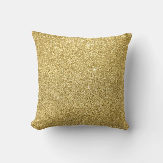 Guld glitter, luxuriös, mousserande bakgrund. kudde (Framsida)
