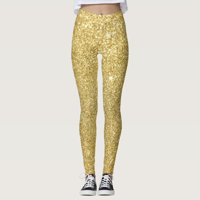 Guld glitter, luxuriös, mousserande bakgrund. leggings (Framsida)