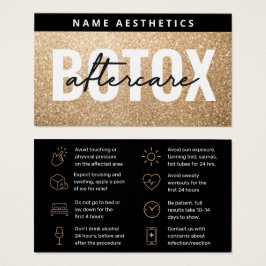 Guld Glitter Lyx Botox Eftervårdsguide Visitkort