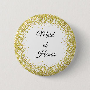Guld- glitter. Maid av Honor. Knapp