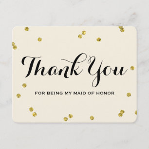 Guld Glitter   Maid of honor tackkort Tack Kort