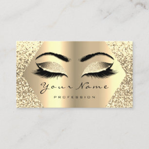 Guld Glitter Makeup Artist Eyelash Brow Influencer Visitkort