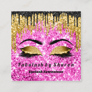 Guld Glitter Makeup-konstnärer bryter Logotypens Fyrkantigt Visitkort