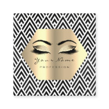 Guld Glitter Makeup Lash Black White Chevron