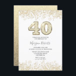 Guld Glitter Manar eller Womans 40:e födelsedagen  Inbjudningar<br><div class="desc">Manar eller inbjudan till 40-dagarspartiet Guld Glitter eller Womans,  vackra Faux Glitter-konfetti-inbjudan. Matchande samling i Niche- och Nest-butiken. Design Courtesy of Studio Danmark</div>