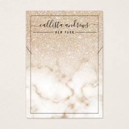 Guld Glitter Marble Ombre Necklace Visning Card Visitkort