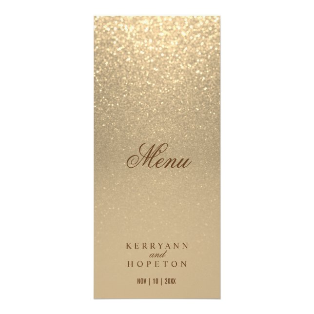 Guld Glitter - Menu Reklamkort (Framsidan)