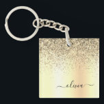 Guld Glitter Metall Monogram Glam Namn<br><div class="desc">Nyckelkedjan Guld Faux Foil Metallic Gnistra Glitter Brushed Metall Monogram Namn. Det gör perfekten söt 16-årsjubileum,  bröllop,  möhippa,  årsdag,  babydusch eller bachelorette-fest för någon som glam lyxen och chic stilar i kärlek.</div>