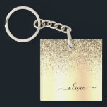 Guld Glitter Metall Monogram Glam Namn<br><div class="desc">Nyckelkedjan Guld Faux Foil Metallic Gnistra Glitter Brushed Metall Monogram Namn. Det gör perfekten söt 16-årsjubileum,  bröllop,  möhippa,  årsdag,  babydusch eller bachelorette-fest för någon som glam lyxen och chic stilar i kärlek.</div>