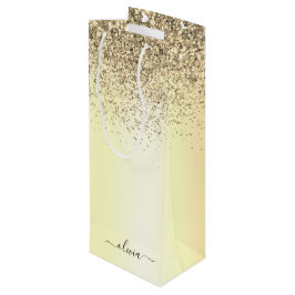 Guld Glitter Metall Monogram Glam Namn