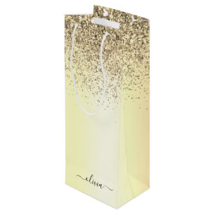 Guld Glitter Metall Monogram Glam Namn