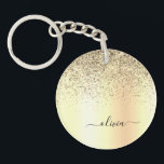 Guld Glitter Metall Monogram Glam Namn<br><div class="desc">Nyckelkedjan Guld Faux Foil Metallic Gnistra Glitter Brushed Metall Monogram Namn. Det gör perfekten söt 16-årsjubileum,  bröllop,  möhippa,  årsdag,  babydusch eller bachelorette-fest för någon som glam lyxen och chic stilar i kärlek.</div>
